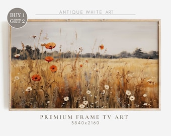 Fall Wildflowers Vintage Frame TV Art, Autumn Art for TV, Wildflower Art, Autumn Aesthetic Decor, Digital Download Frame TV Art | TV73