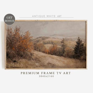Fall Frame TV Art, Rustic Landscape Painting, Autumn Painting Samsung TV Art, Vintage Style Countryside Screensaver, Farmhouse TV Art |TV457