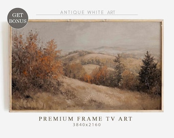 Fall Frame TV Art, Rustic Landscape Painting, Autumn Painting Samsung TV Art, Vintage Style Countryside Screensaver, Farmhouse TV Art |TV457