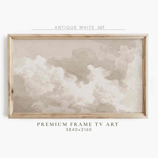 Cloud Painting Samsung Frame TV Art, Soft Neutral Tones, Beige Art for Tv, Light Aesthetic, Pastel Sky, Warm Tones, Digital Download |TV360