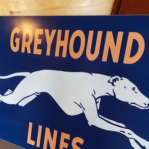 Greyhound sign bus lines terminal signs large metal display