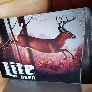 Miller Lite bière signe chasse cerf 24 pouces affichage de bar