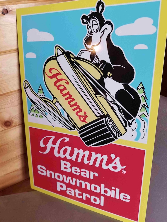 Hamms Beer Bear Metal Large 24in Sign Bar Display Barrel Bare on