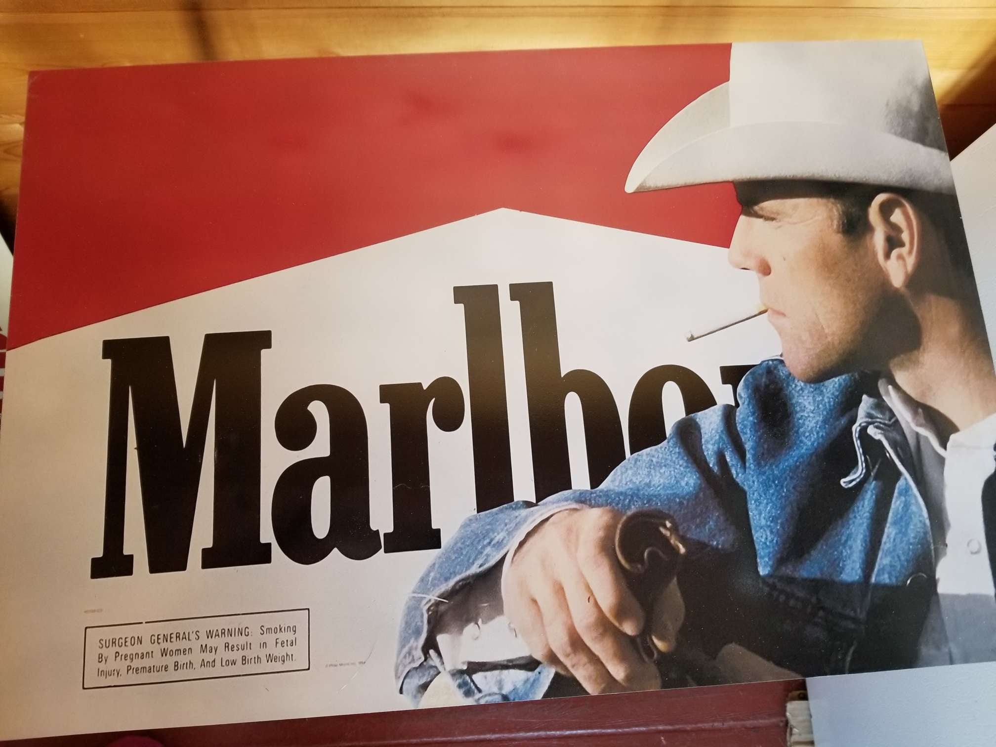 VTG 1990s MARLBORO DOUBLE-SIDED ELECTRIC LIGHT UP SIGN sign