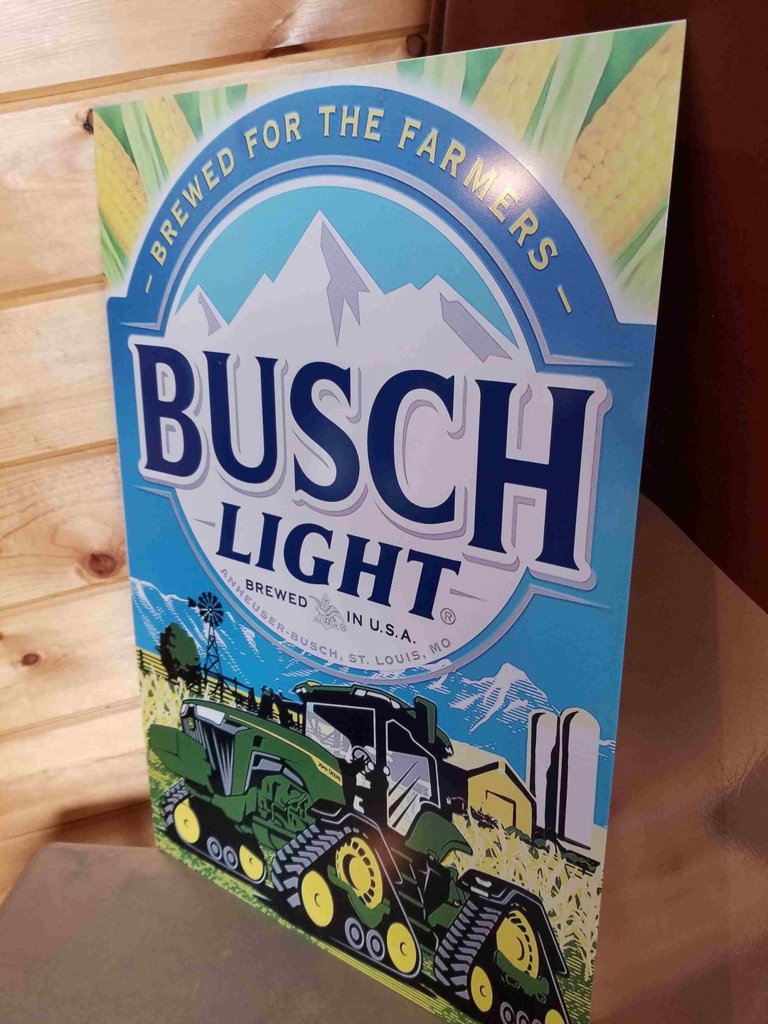 BUSCH Light BEER Sign John Deere Metal Large 24in Etsy