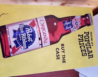 Pabst blue Ribbon bar pub sign large 24in beer art people