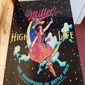 MILLER HI life beer which 24 pouces signe en métal bar pub homme caverne signes de bière