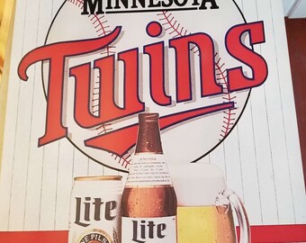 Minnesota Twins lite MILLER Bier Vintage Style Schild große 24-Zoll-Sportteams