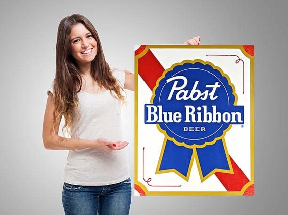 Pabst Blue Ribbon Beer Sign Large 24in Metal Sign Bar Display - Etsy