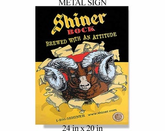 Shiner Bockクラフトビール看板縦長さ　79　横　49.5 Shiner Bock Sign Large 24in Beer Pub New Texas Pull Rams - Etsy