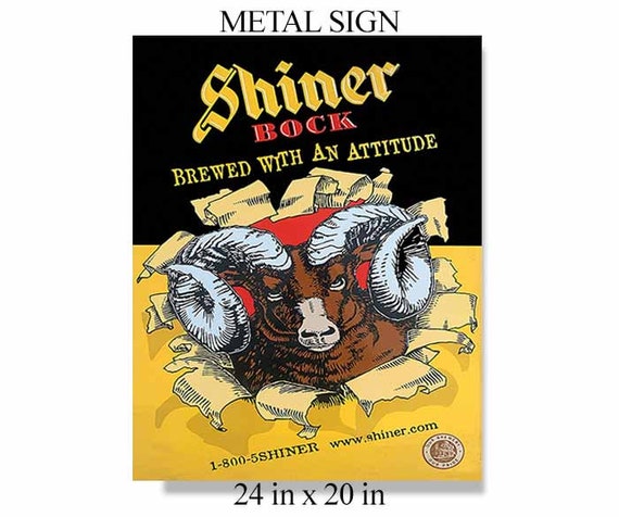 Shiner Bockクラフトビール看板縦長さ　79　横　49.5 Shiner Bock Sign Large 24in Beer Pub New Texas Pull Rams - Etsy
