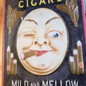 Admiration Cigars sign  Moon face large 24in advertising man cave