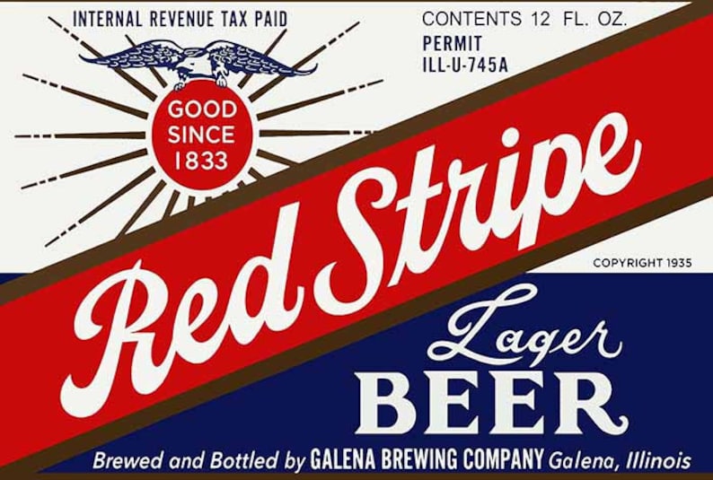 Red Stripe Beer Sign Jamaican Lager Beer Large Sign Etsy