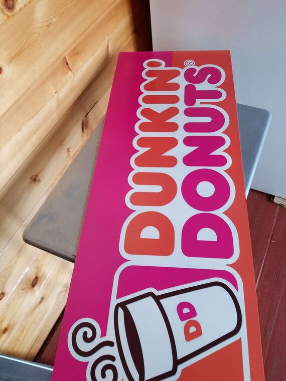 Dunking Donuts Sign Coffee Shop Display Large Metal Store Display