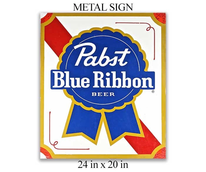 Pabst Blue Ribbon Beer Sign Large 24in Metal Sign Bar Display - Etsy