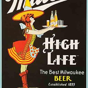 Enseigne en métal Miller High Life Miller large 24 po. Décoration de bar pour la maison, publicité pour la bière, Miller girl antiquités, bar pub, décoration murale d'art mural, bière vintage