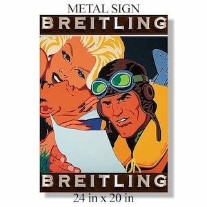 BREiTLING retail store display watch dealer large 24in metal sign