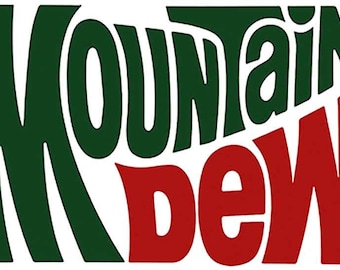 Mountain dew sign soda pop can baja blast gas station