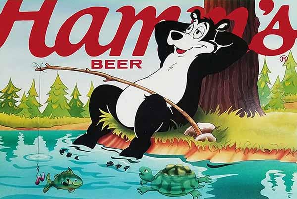 Hamm's BEER BAR SIGN ハムズベア サイン Vintage Hamm's Beer Stained Glass Sign. Iconic Bear! 16” X