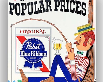 Pabst Blue Ribbon beer sign large 24in bar display