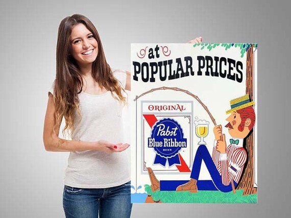 Pabst Blue Ribbon Beer Sign Large 24in Bar Display - Etsy