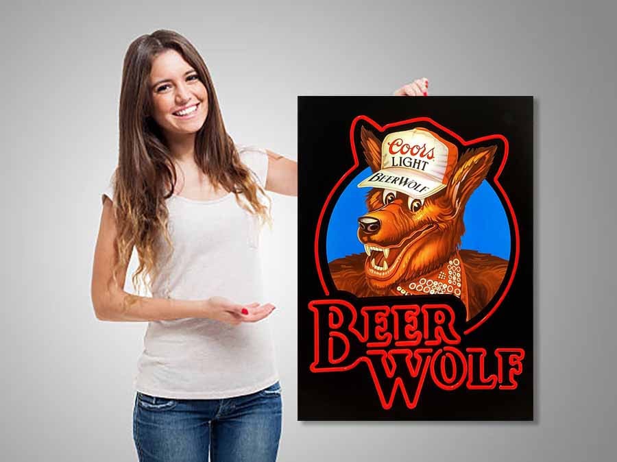 希少　Coors クアーズ ウルフサイン 　ビンテージ　アドバタイジング　看板 COORS BEER WOLF Beer Sign - Etsy