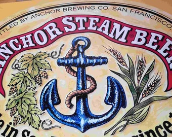 Anchor steam beer sign Anchor Brewing on metal 24in large