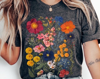 Boho Wildflowers Cottagecore Shirt | Whimsigoth | Comfort Colors® Shirt | Gift For Her | Plant Shirts | Floral Shirt | Gift For Women