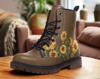 Sunflower Boots, Casual Vegan Leather Lightweight boots With Padded collar for extra comfort