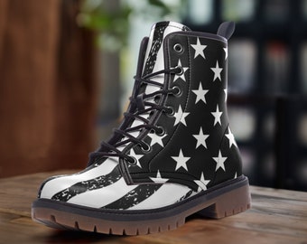 American Flag Casual Leather Lightweight boots