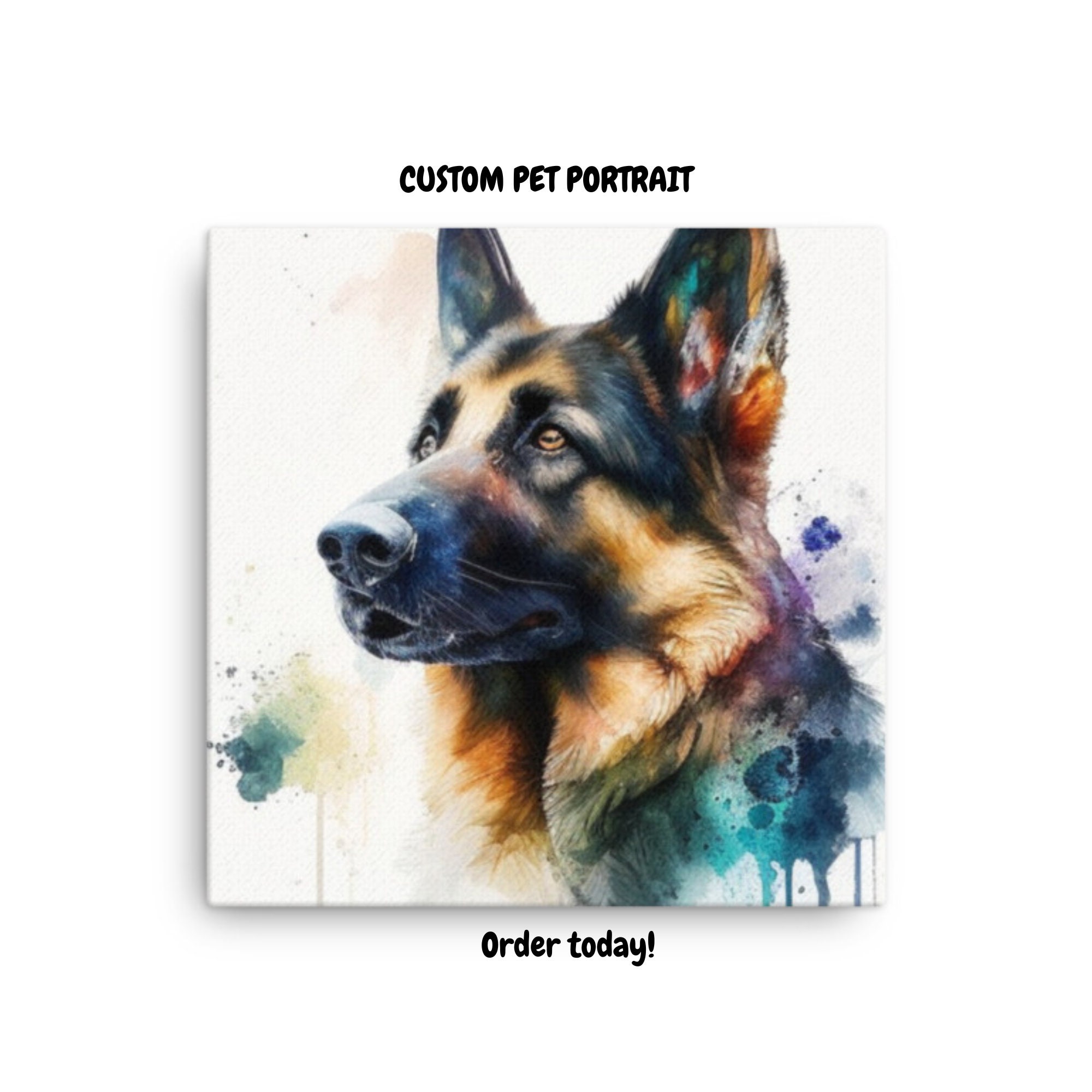 Custom Watercolor Pet Portraits on Canvas - Personalized Dog & Cat Art ...