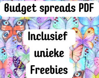 Digital butterfly budget envelope spreads