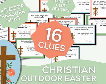Christian Easter Scavenger Hunt, Outdoor Clue Cards (Digital Download)