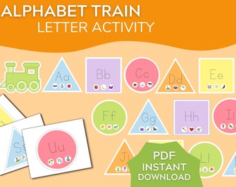 Attività con le lettere dell'alfabeto, apprendimento prescolare (download digitale)