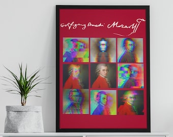 Cyberpunk Mozart Poster: Edgy Classical Music Art