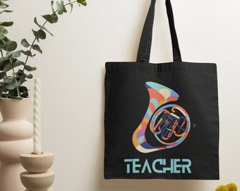 Personalized Music Teacher Tote Bag, Custom Name Music tote bag, Music teacher tote bag, custom gift for music teacher, classical music gift