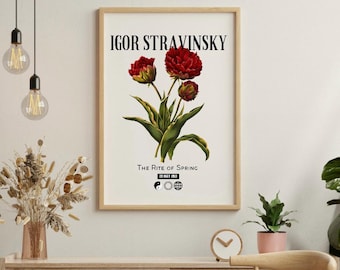 Stravinsky Rite of Spring Poster: Botanical Music Classroom Art