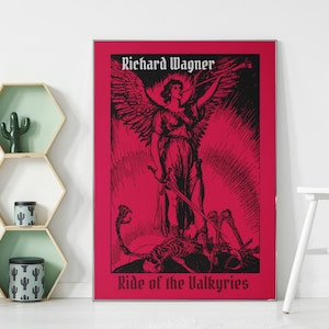 Richard Wagner Poster, Classical composer, Ride of the Valkyries, music teacher gift, music classroom decor, classical music print, wall art