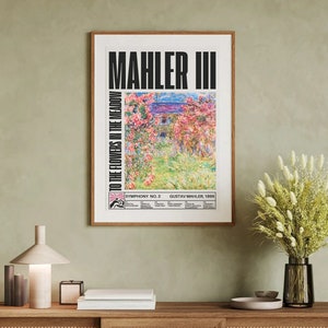 Pôster Mahler, presente para professor de música, presente para músico, pôster para sala de orquestra, pôster para sala de aula de música, pôster para música clássica, presente para músico