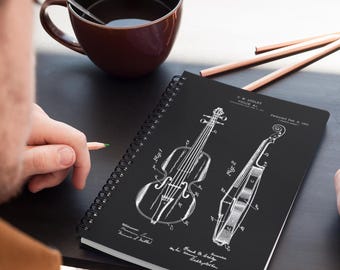 Violin Patent Spiral Notebook: Classical Music Journal, Musician Gift