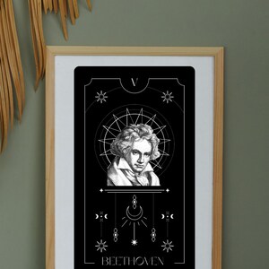 Beethoven Tarot Card Poster: Classical Music Art Print