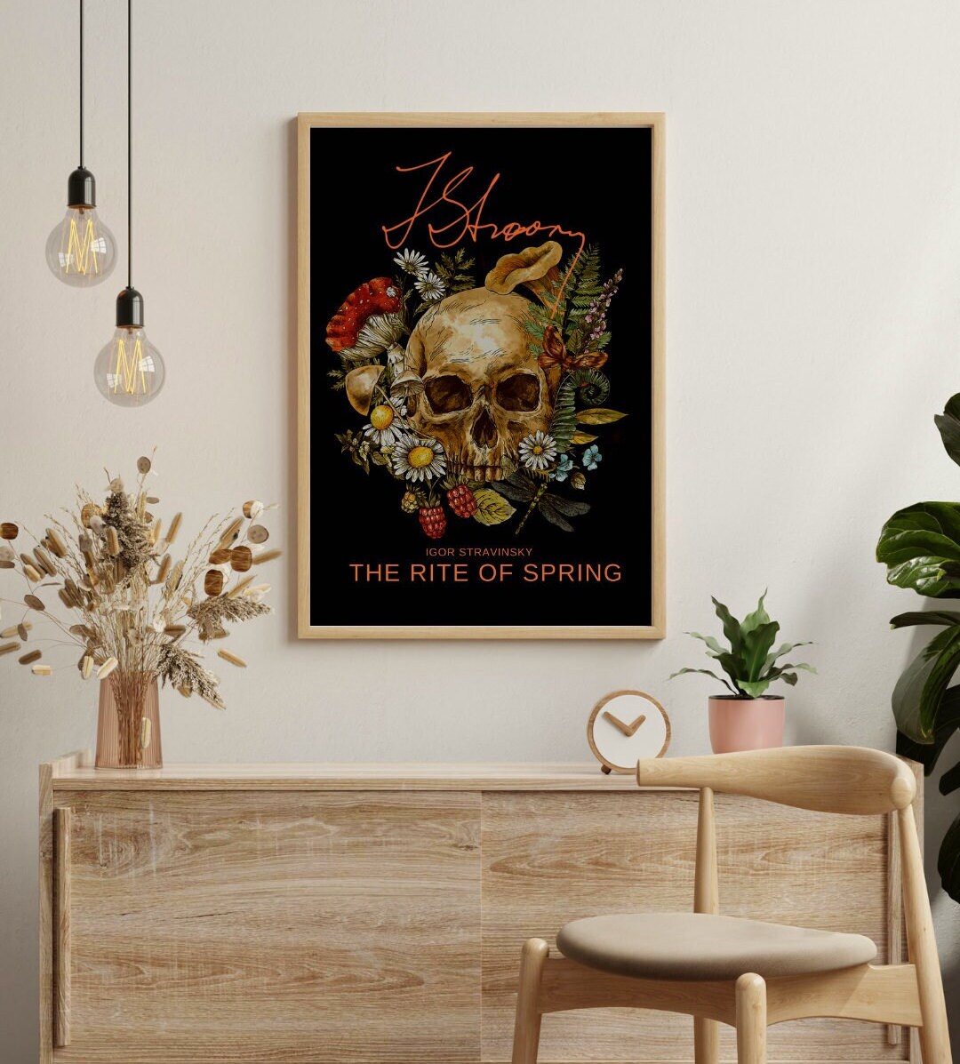 Stravinsky poster,Macabre skull, Rite of Spring, classical music poster,classical music art, classical music gift,