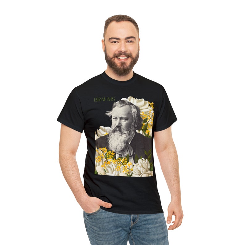 Johannes Brahms T-Shirt: Floral Design, Music Lover Gift image 7