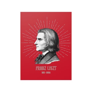 Liszt Poster: Red Classical Music Print