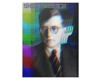 Cartel Cyberpunk Shostakovich, regalo de profesor de música, cartel de música clásica, arte de música clásica, compositor clásico, amante de la música clásica