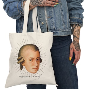 Mozart Tote, classical music, Mozart print, Mozart gift, classical music gift, classical music art