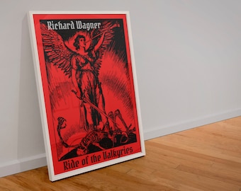 Wagner Digital Download, Ride of the Valkyries Poster (Red), classical music