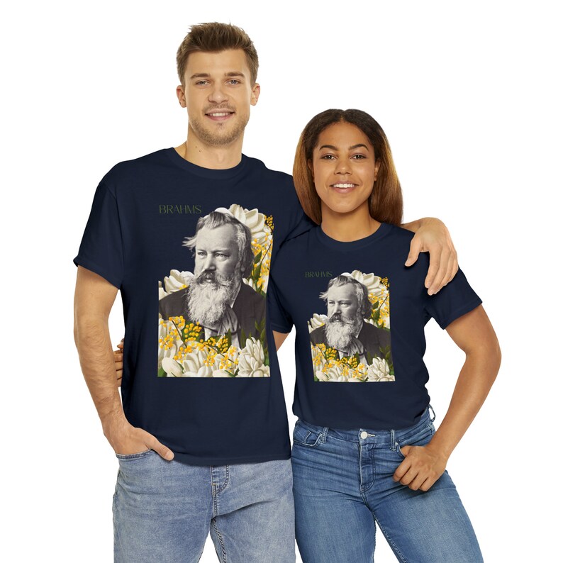 Johannes Brahms T-Shirt: Floral Design, Music Lover Gift image 6