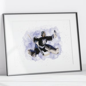 Nikolai Khabibulin Tampa Bay Hockey Iconic Stanley Cup Digital Print PDF Printable Artwork Wall Art Downloadable Watercolor Painting