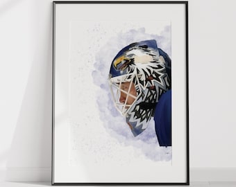 Ed Belfour Toronto Hockey Goalie Digital Print PDF Printable Artwork Wall Art Downloadable Watercolor Painting Instant Wall Decor